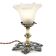 Brass and molded glass table lamp
