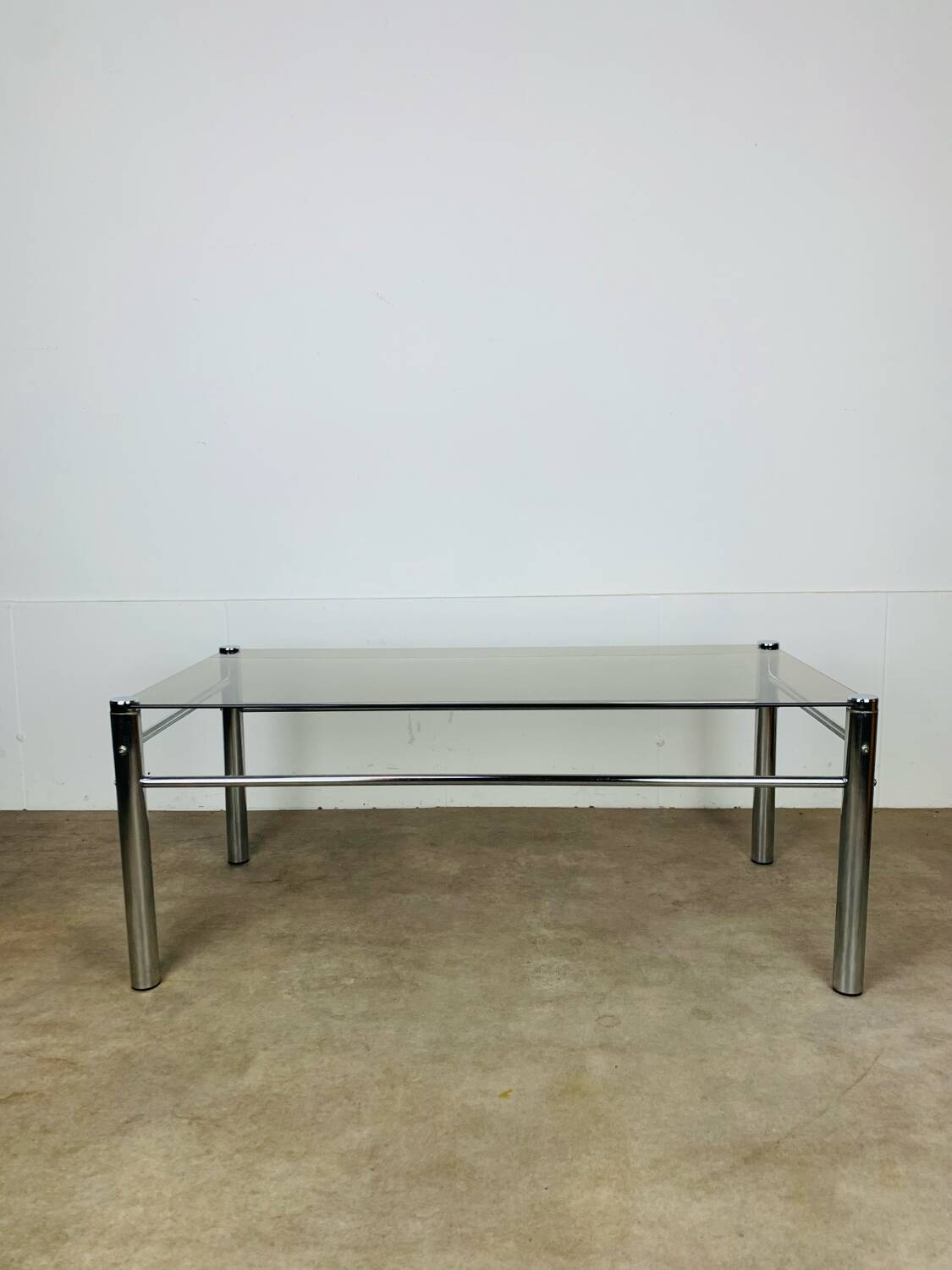 Chrome and smoked glass coffee table, 1970s