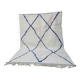 Large Beni Ouarain rug 300x200 cm in cream and blue – Moroccan Berber rug