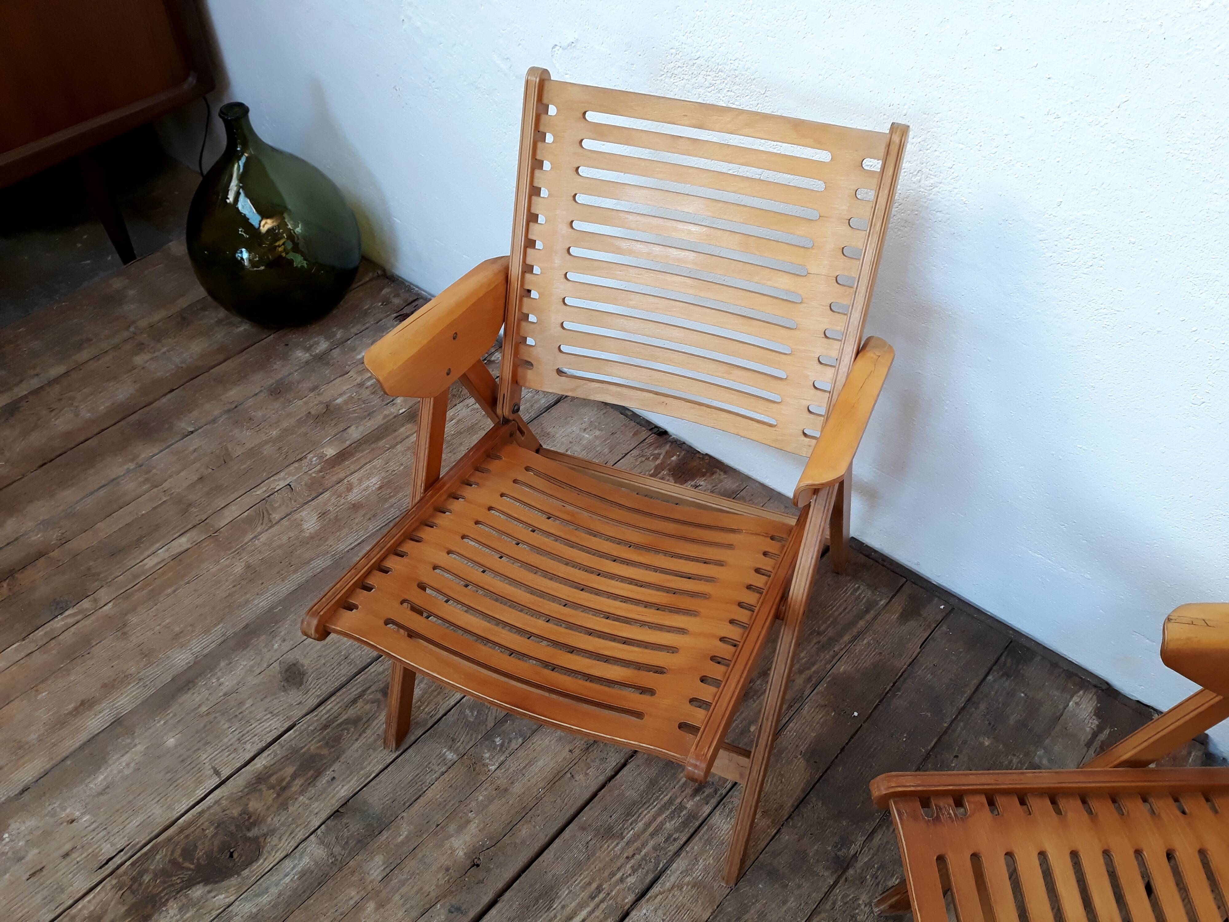 2 folding chairs vintage Rex lounge by Niko Kralj design