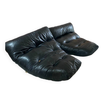 Marsala leather armchair seats
