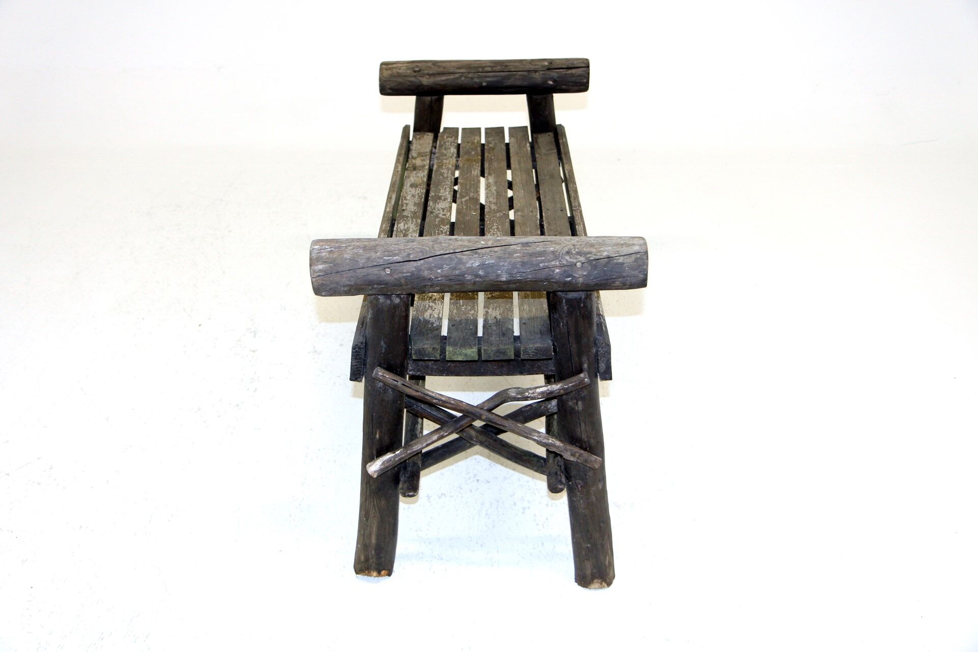 Brutalist wooden bench, sweden, 1970