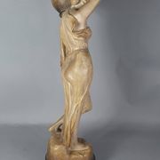 Ceramic sculpture Woman and opal belt jug Goldscheider circa 1900, 60 cm C155