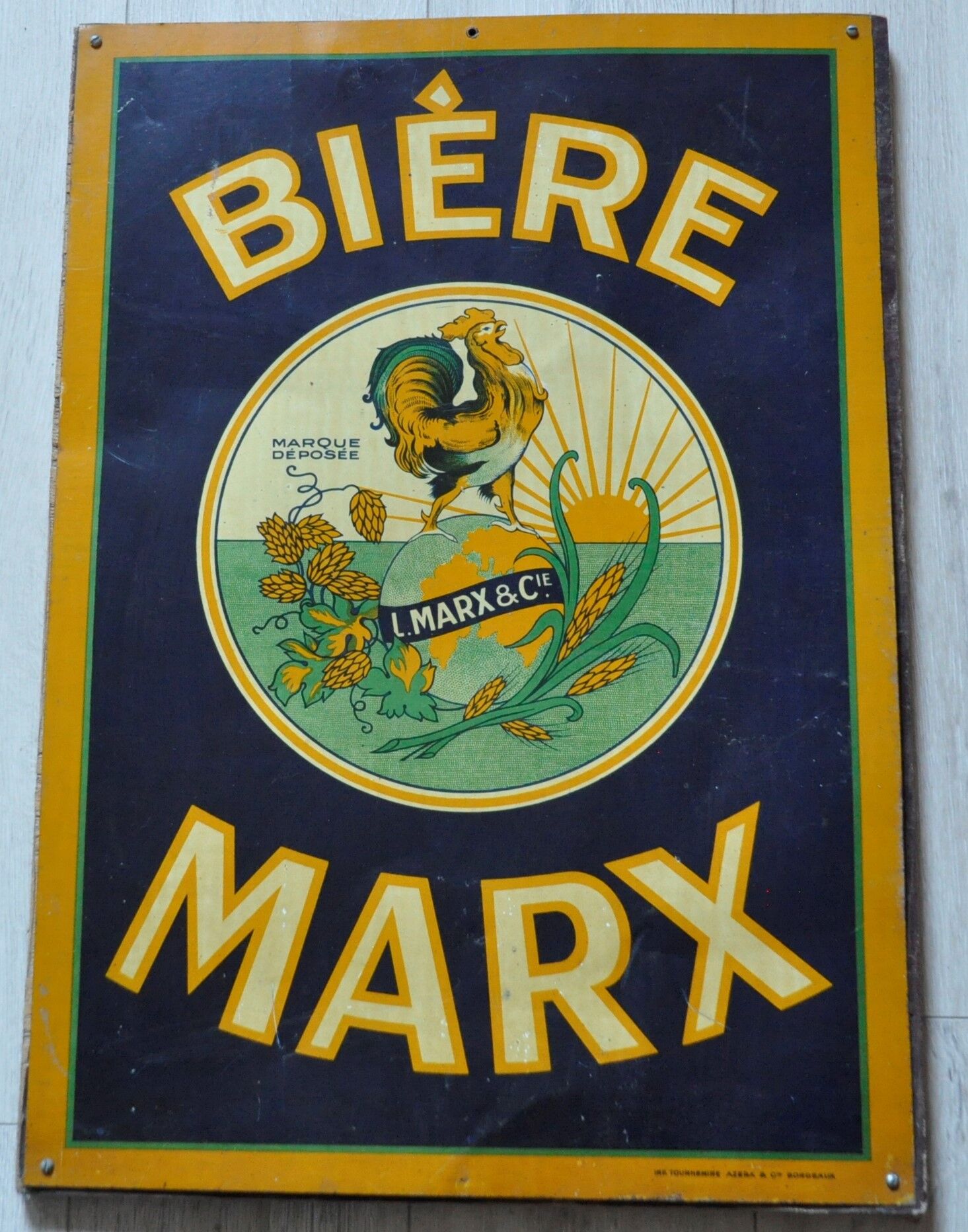 Sheet metal advertising plate