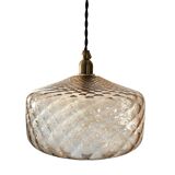 Vintage amber glass pendant light