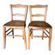 Paire de chaises anciennes fin XXe cannage