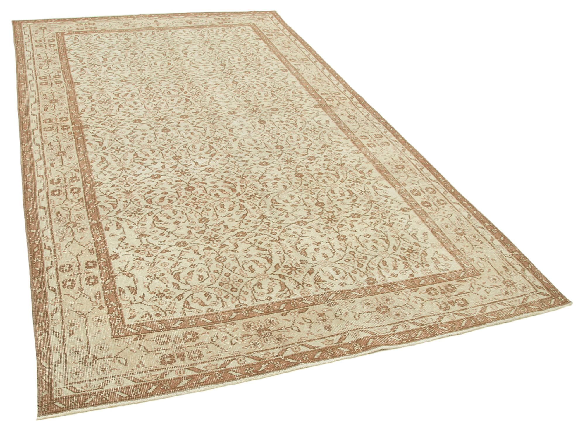 Hand-knotted one-of-a-kind turkish beige rug 165 cm x 281 cm - 38887
