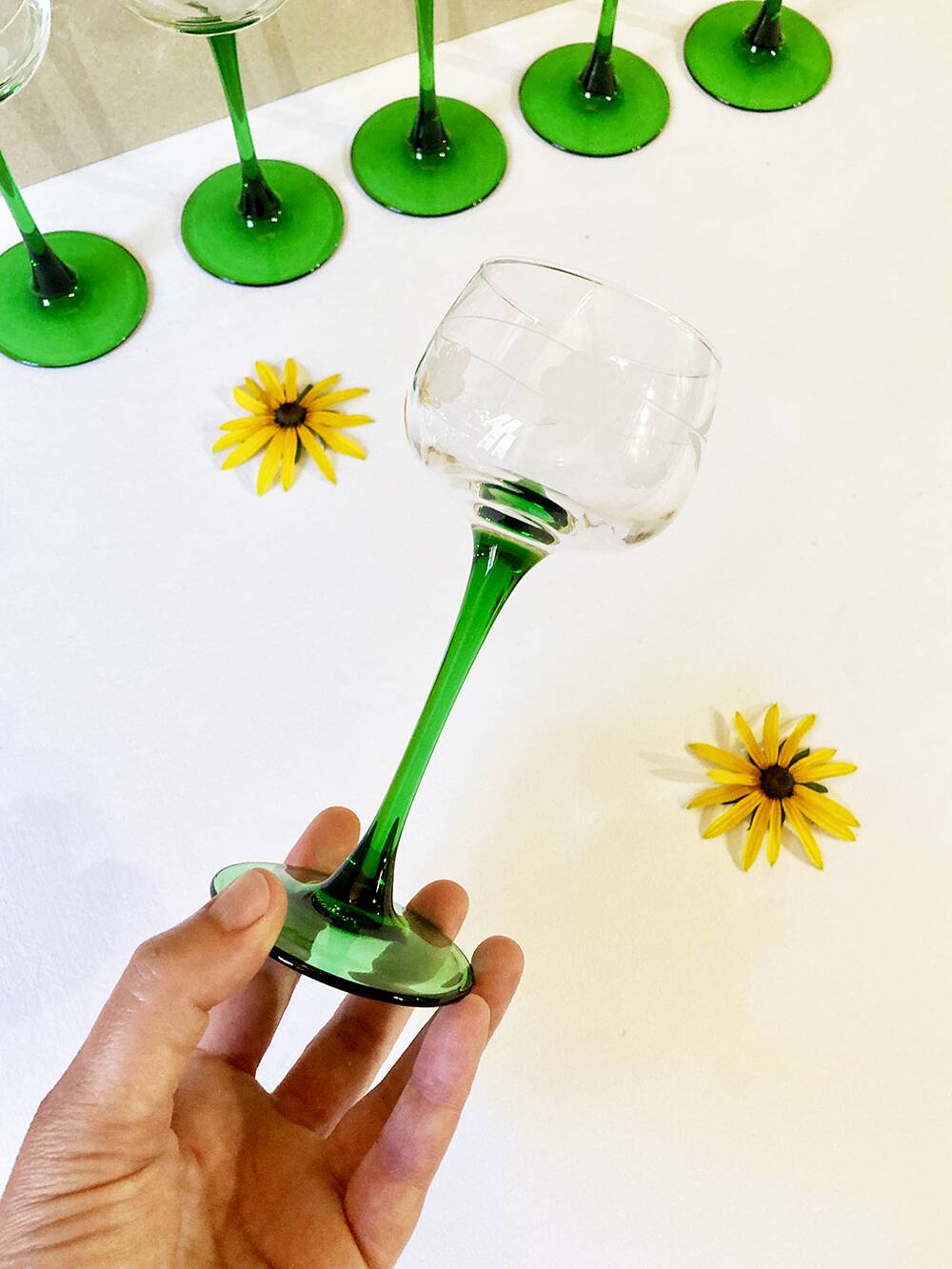 Set of 6 Alsatian wine glasses