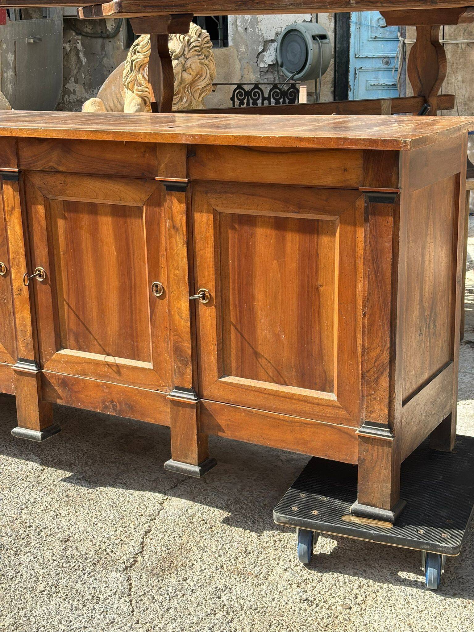 6-door solid walnut buffet from the Directoire period