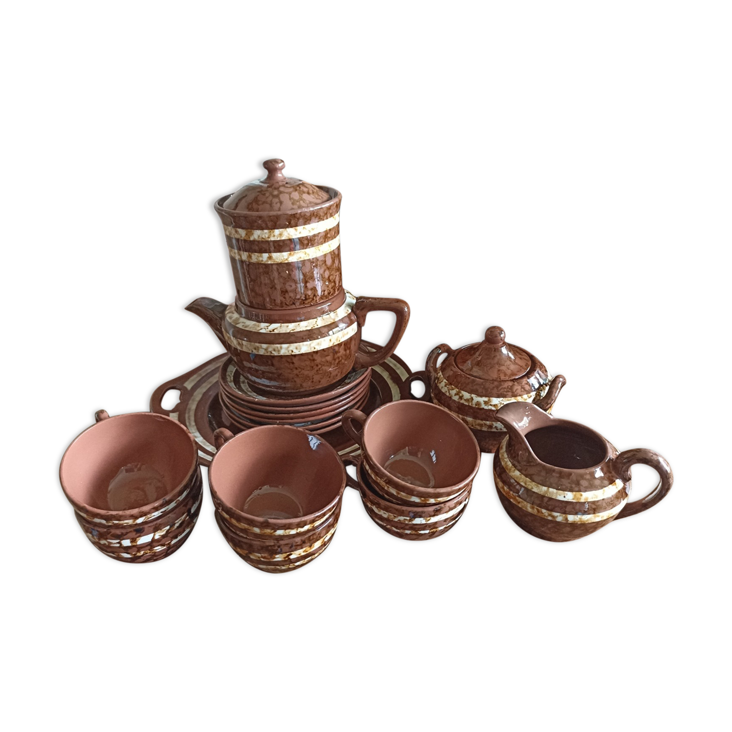 Mary coffee service by Digoin Sarreguemines - 6 people
