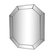 Old octagonal beveled mirror with parcloses