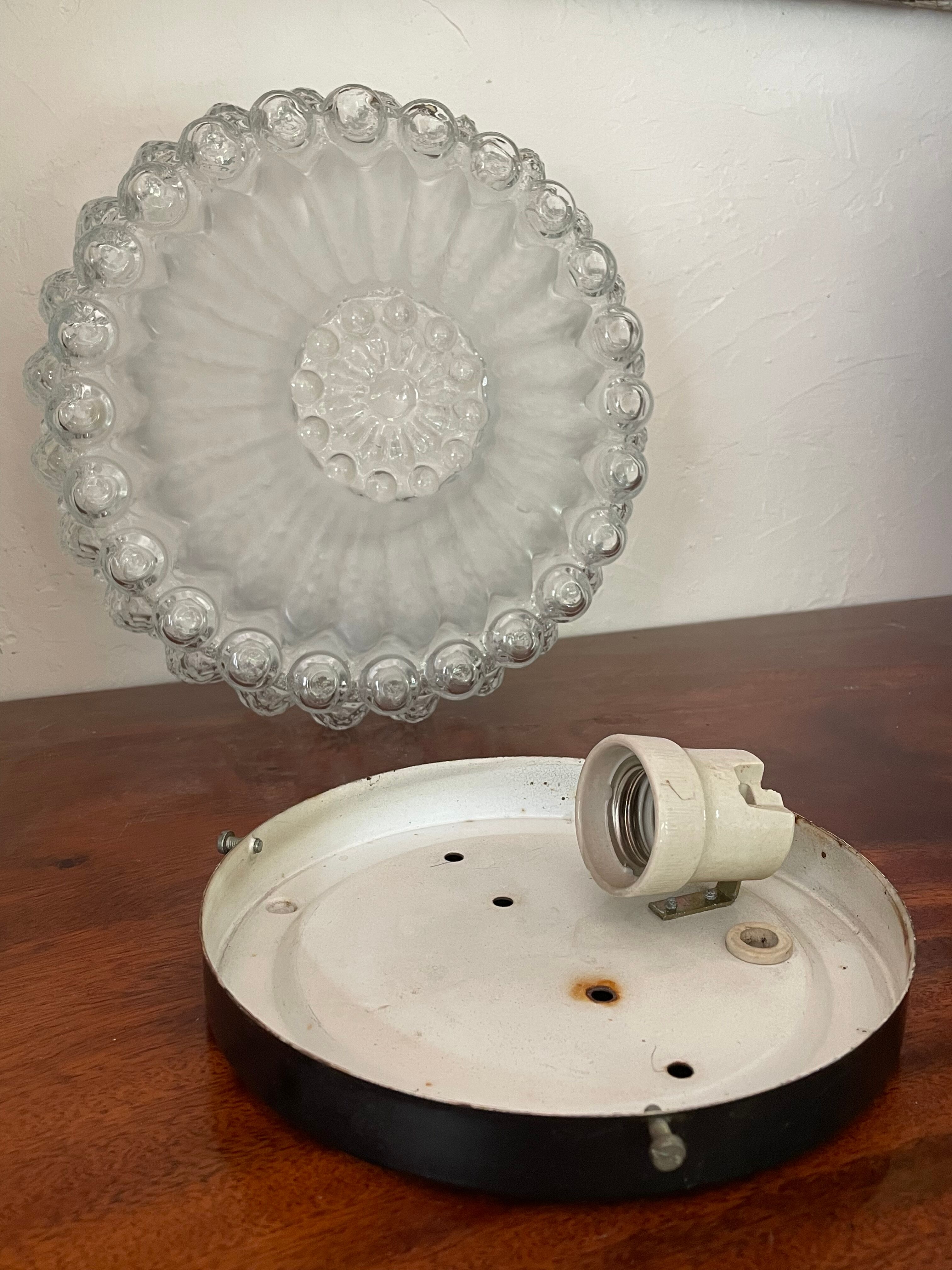 Ceiling lamp applied in molded glass 25cm