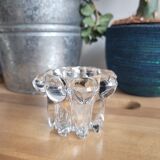 Bougeoir en verre moulé
