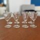 cracked crystal liqueur glass with wheat ear pattern - vintage liqueur glass - crystal tableware - set of 8