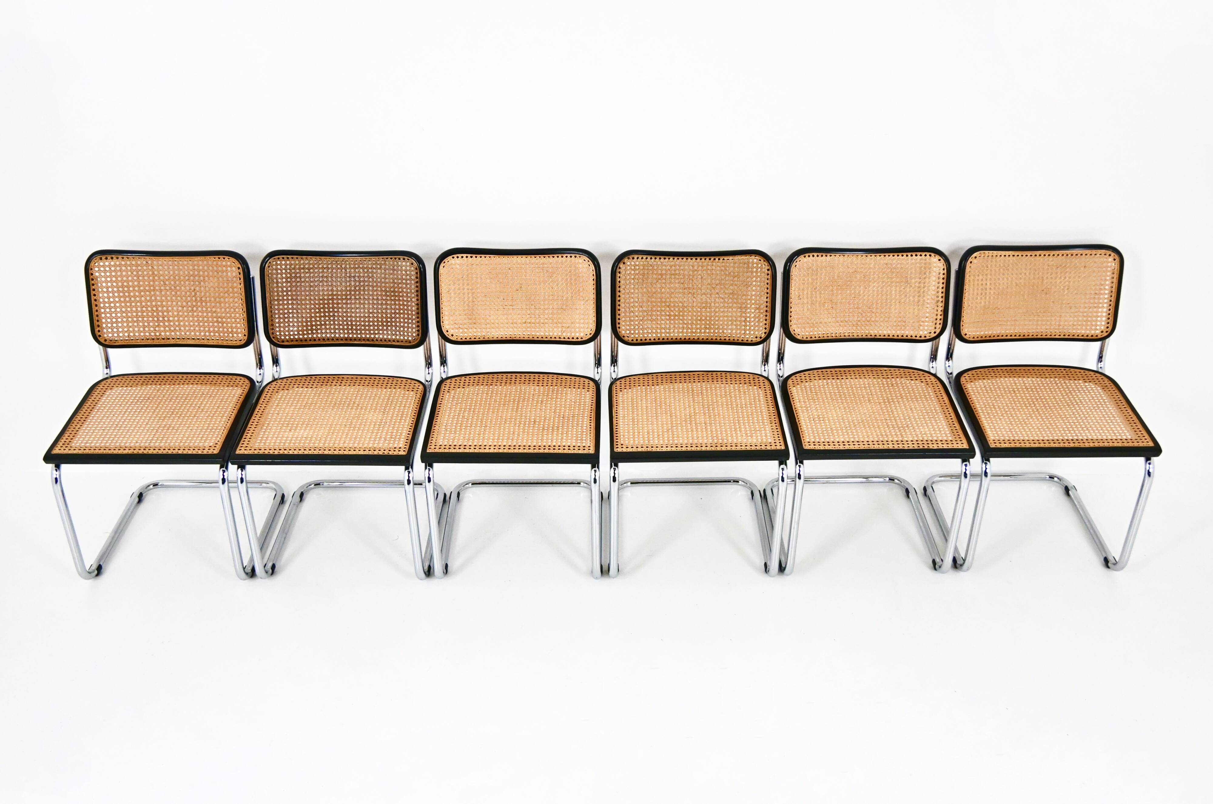 Set of 6 Dining Chairs Style B32 by Marcel Breuer