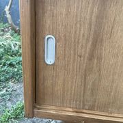 Meuble tv, bibliothèque basse vintage pieds compas