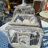 Iron and wood bird cage