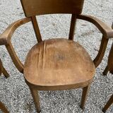 Set of 3 armchairs Baumann 1950