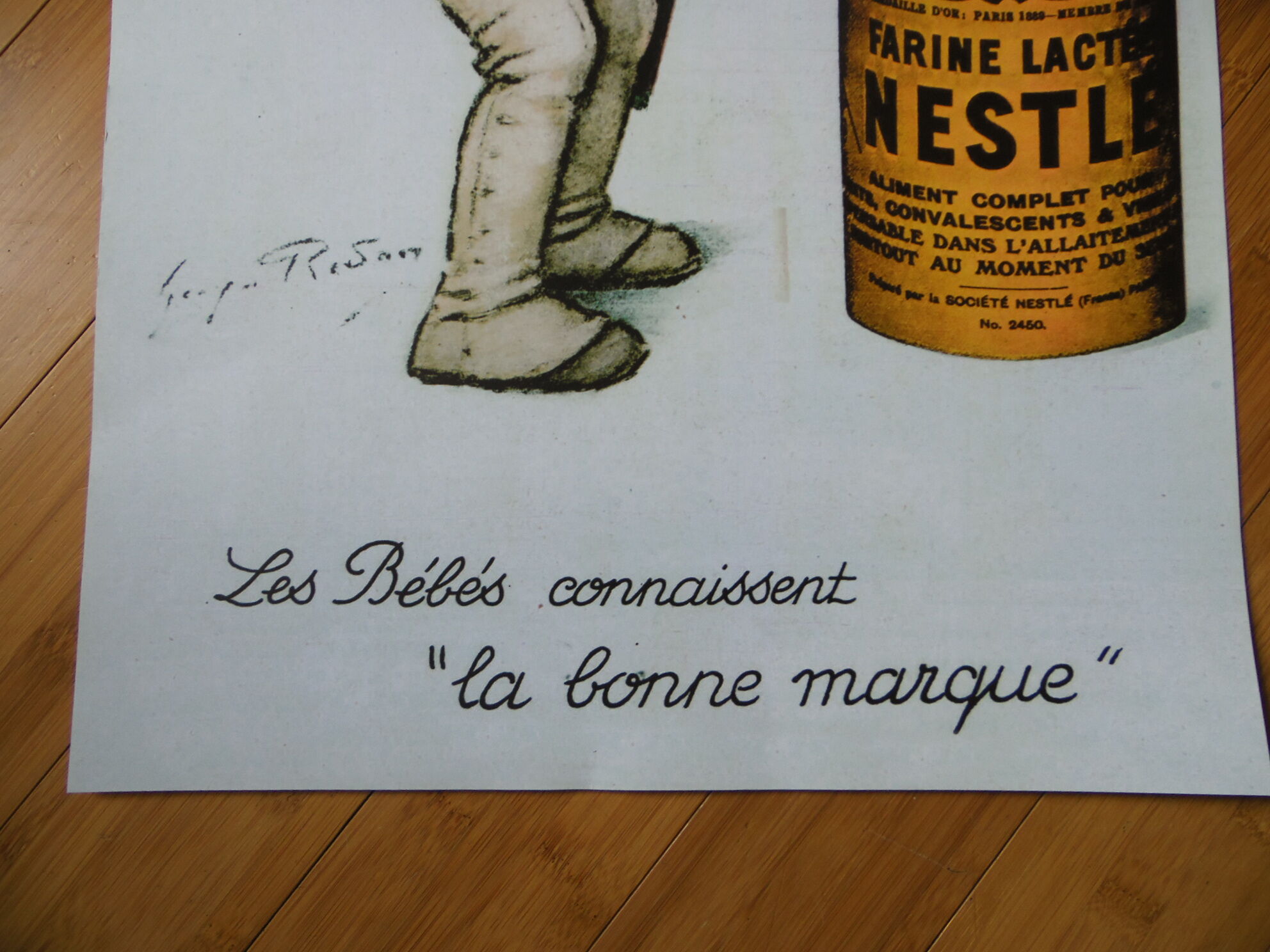 Reproduction advertising poster 40's, Nestle Milky Flour