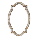 Miroir trapézoïdal en laiton et mosaïque de style vénitien, XXe siècle