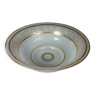 Centre de table ou vasque opaline XIXe siècle décor à la grecque, 33 cm. Très bel état. SBZ
