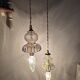 Suspension double en verre inspiration Murano