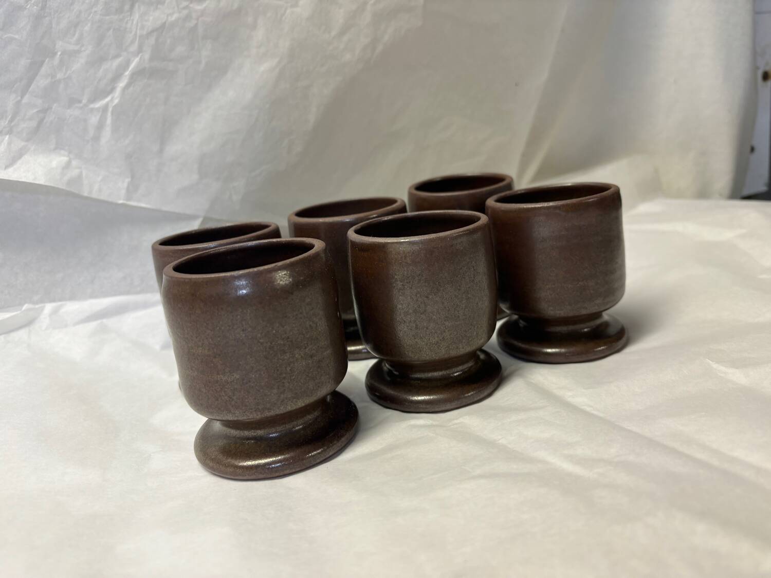 Set of 6 stoneware cups or glasses