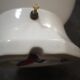Ceiling lamp old opal globe white porcelain Ø 15cm Art Deco 1930 SMALL MODEL TBE