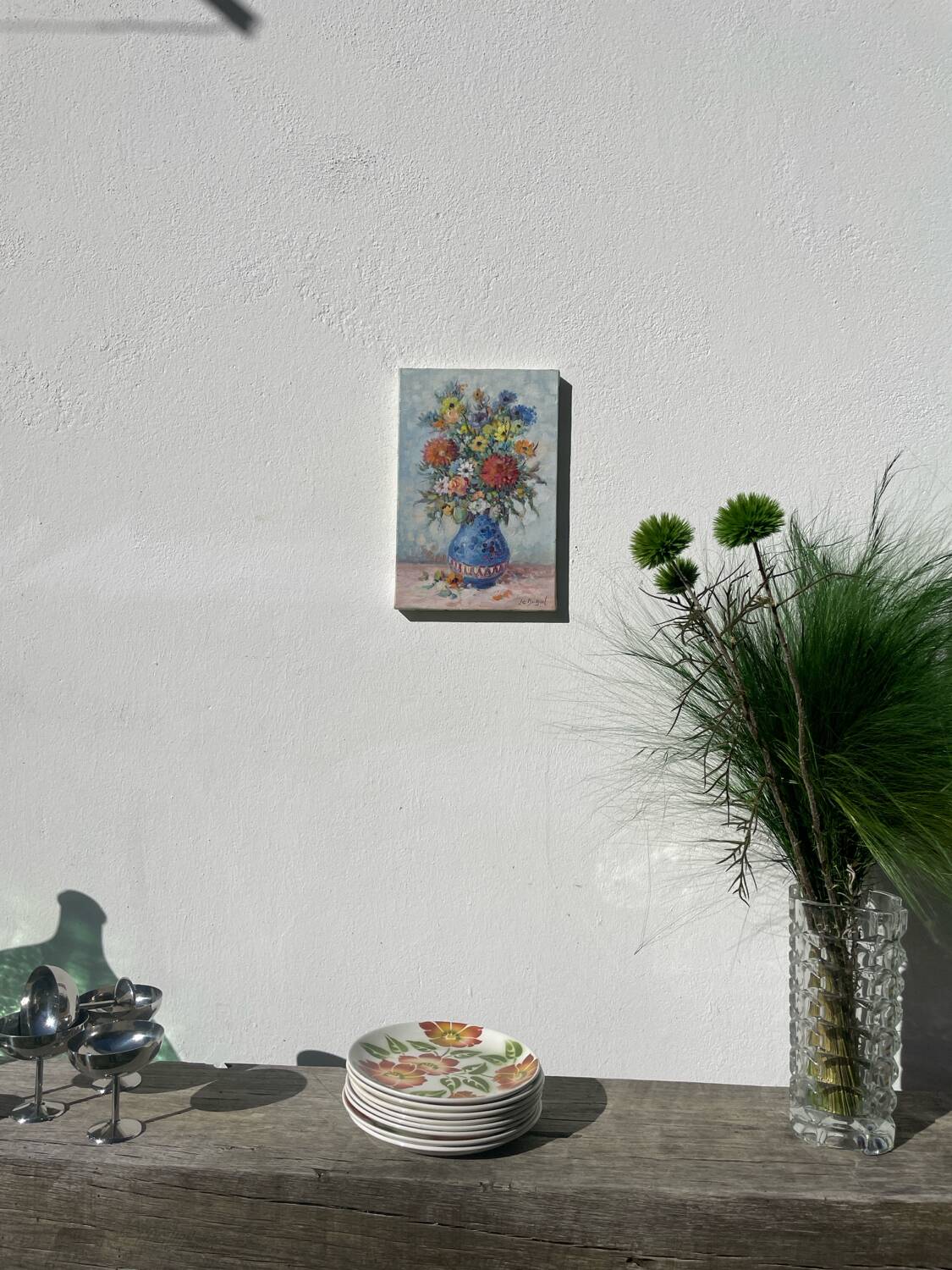 Flower bouquet painting signed Duboil