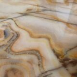 Heavy Onyx Marble Nesting Brass Tables