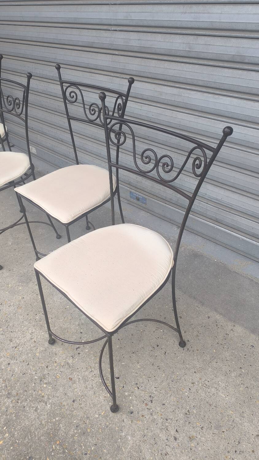Set of four wrought iron chairs 1960