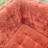 Modular velvet sofa bench 5 blocks