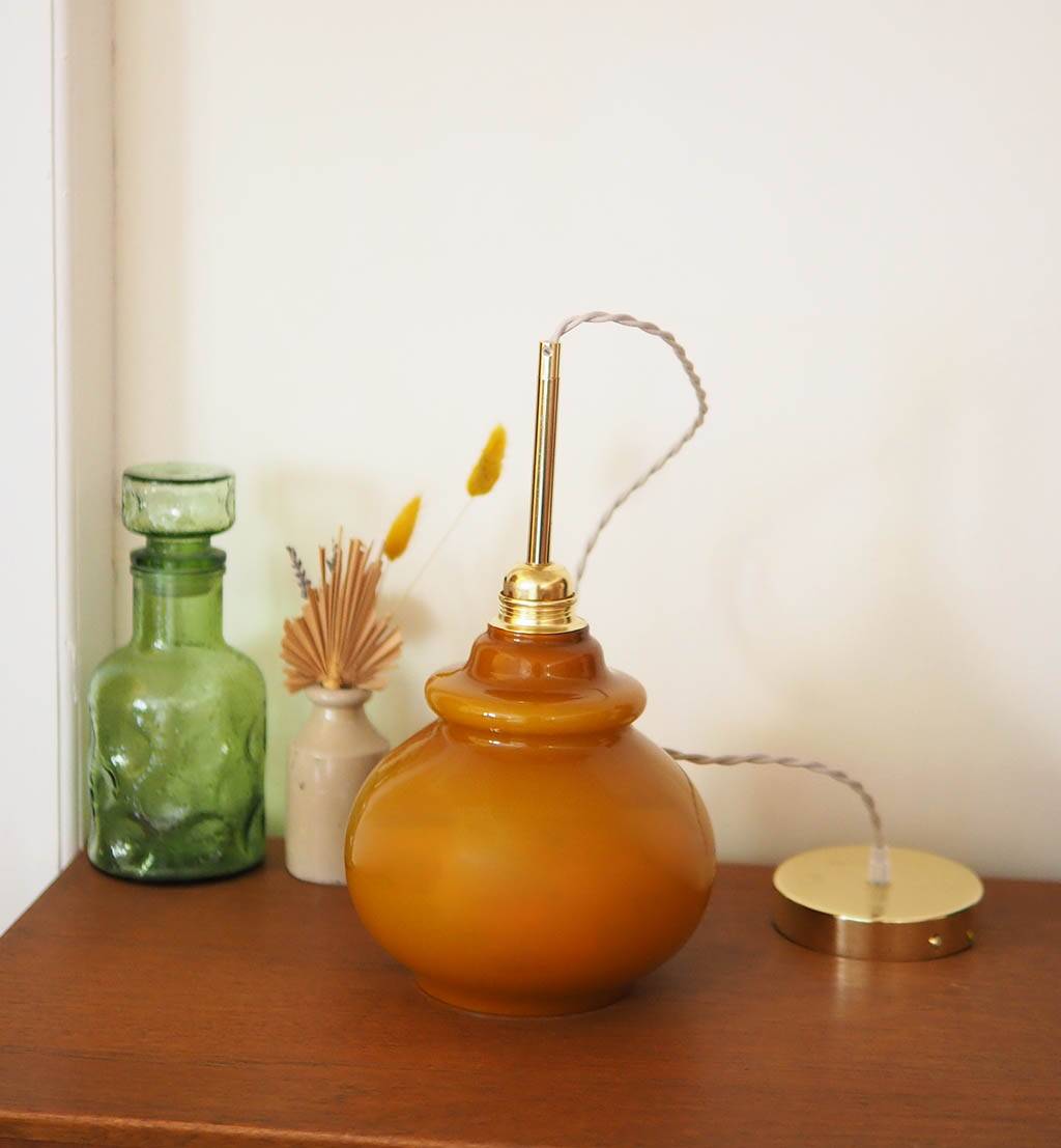 70s brown pendant light