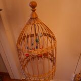 Vintage rattan pendant light from the 1950s and 60s