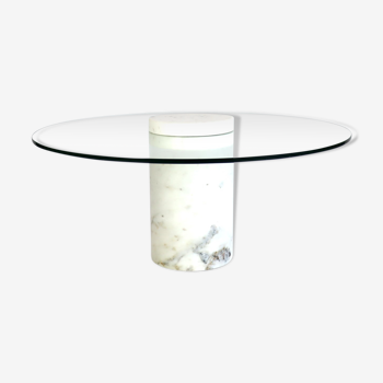 Glass and marble coffee table