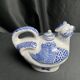 China, hen teapot, white and blue porcelain, 20th century
