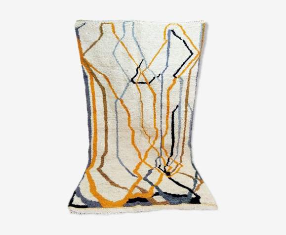 Tapis berbère abstrait orange 260 x 146 cm