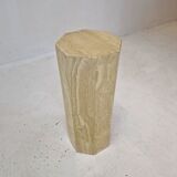 Italian travertine side table or pedestal, 1980's
