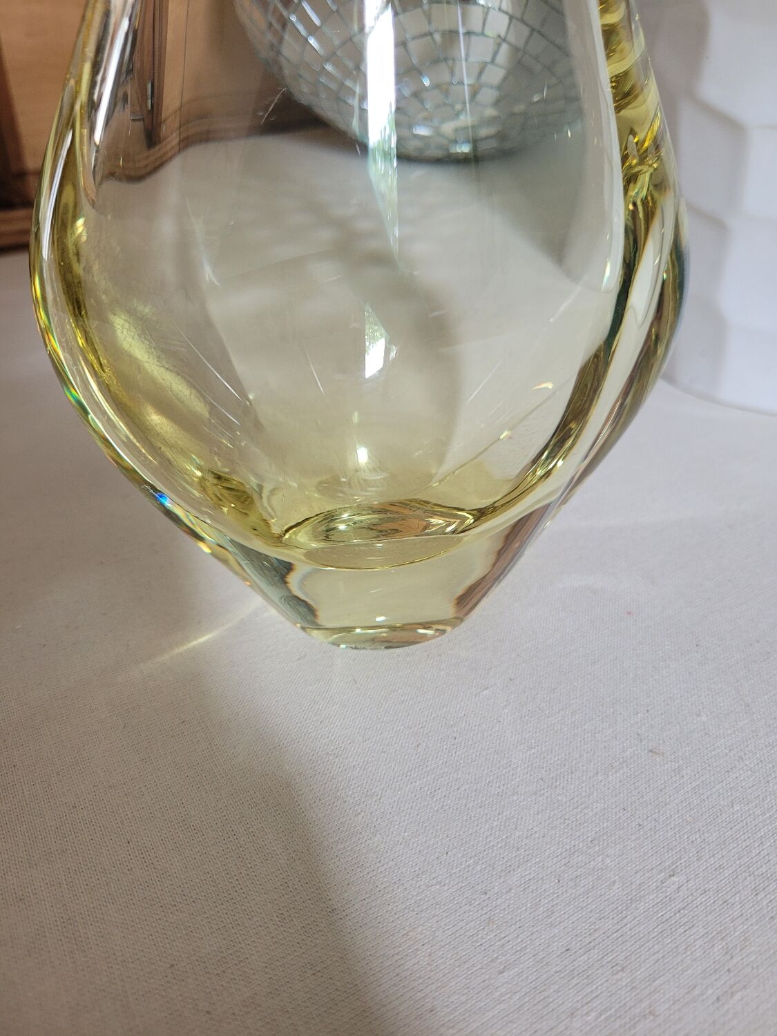 Citrine yellow crystal vase