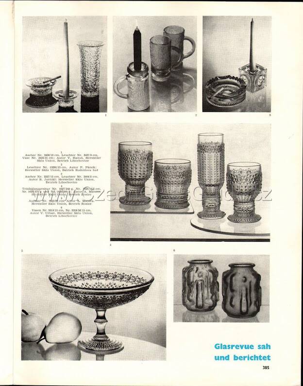 Pressed Glass Vase by Václav Hanuš / Libochovice / Czech Republic / 1970