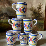 6 ceramic cups signed hc