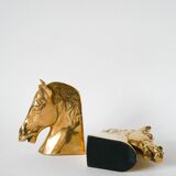 paire de serre-livres en laiton doré, modèle Cheval, 1950