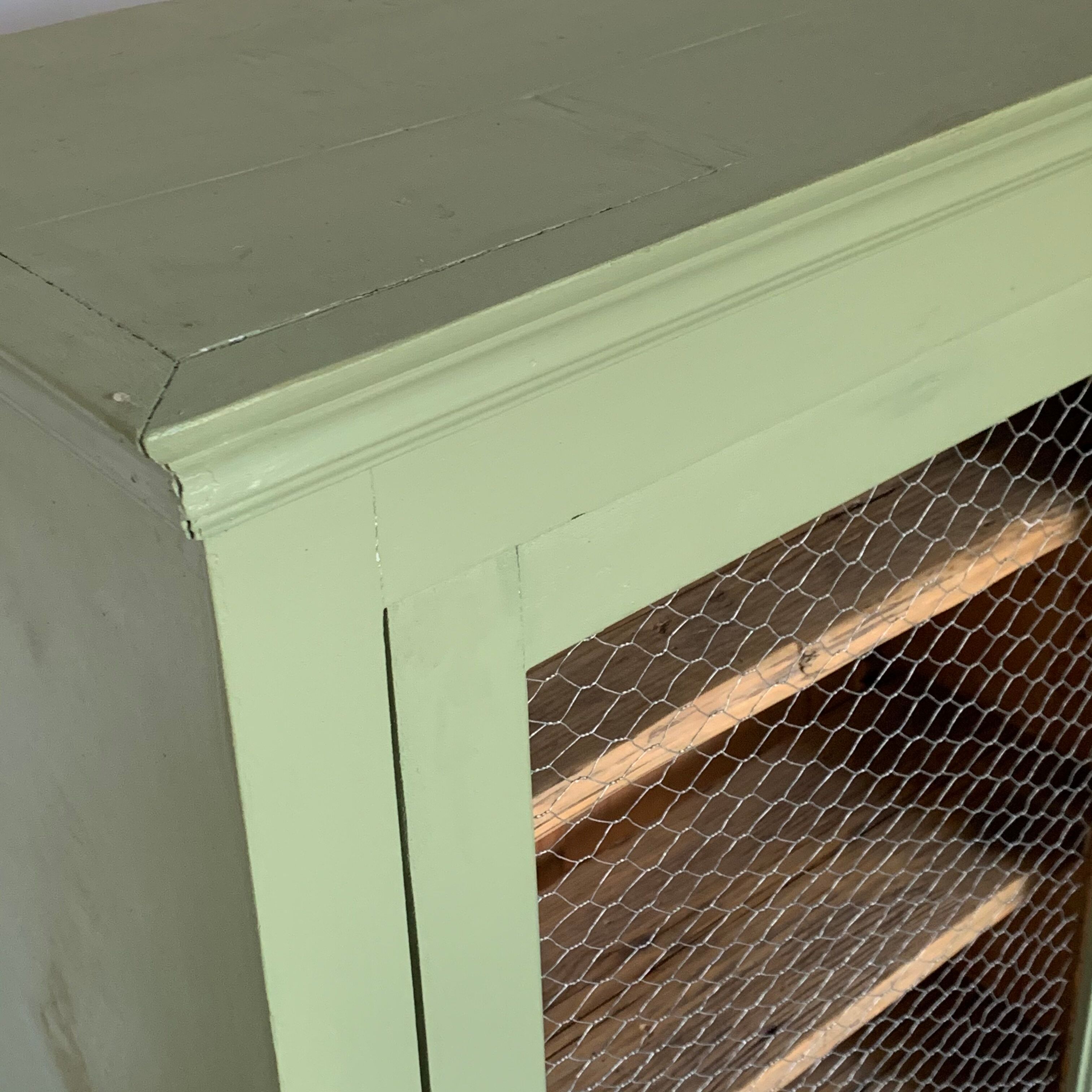 Vintage Parisian almond green confectioner buffet