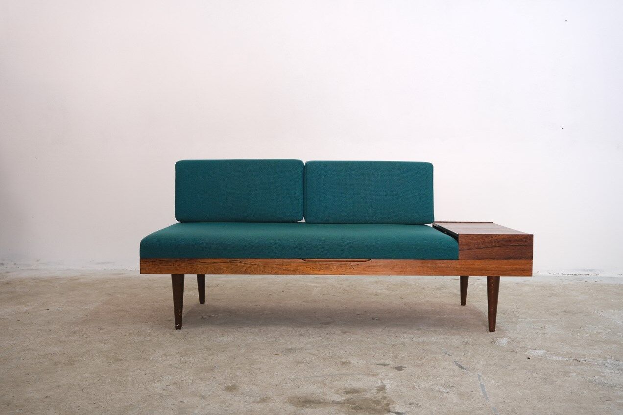 Méridienne scandinave en palissandre, années 1960