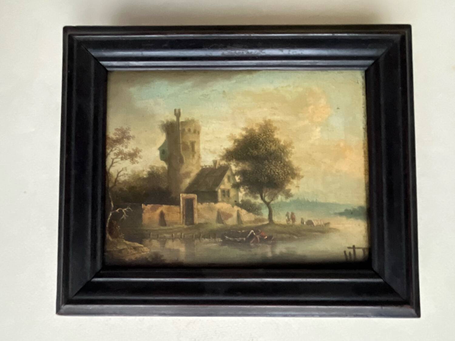 Small painting: oil on panel - lively landscape