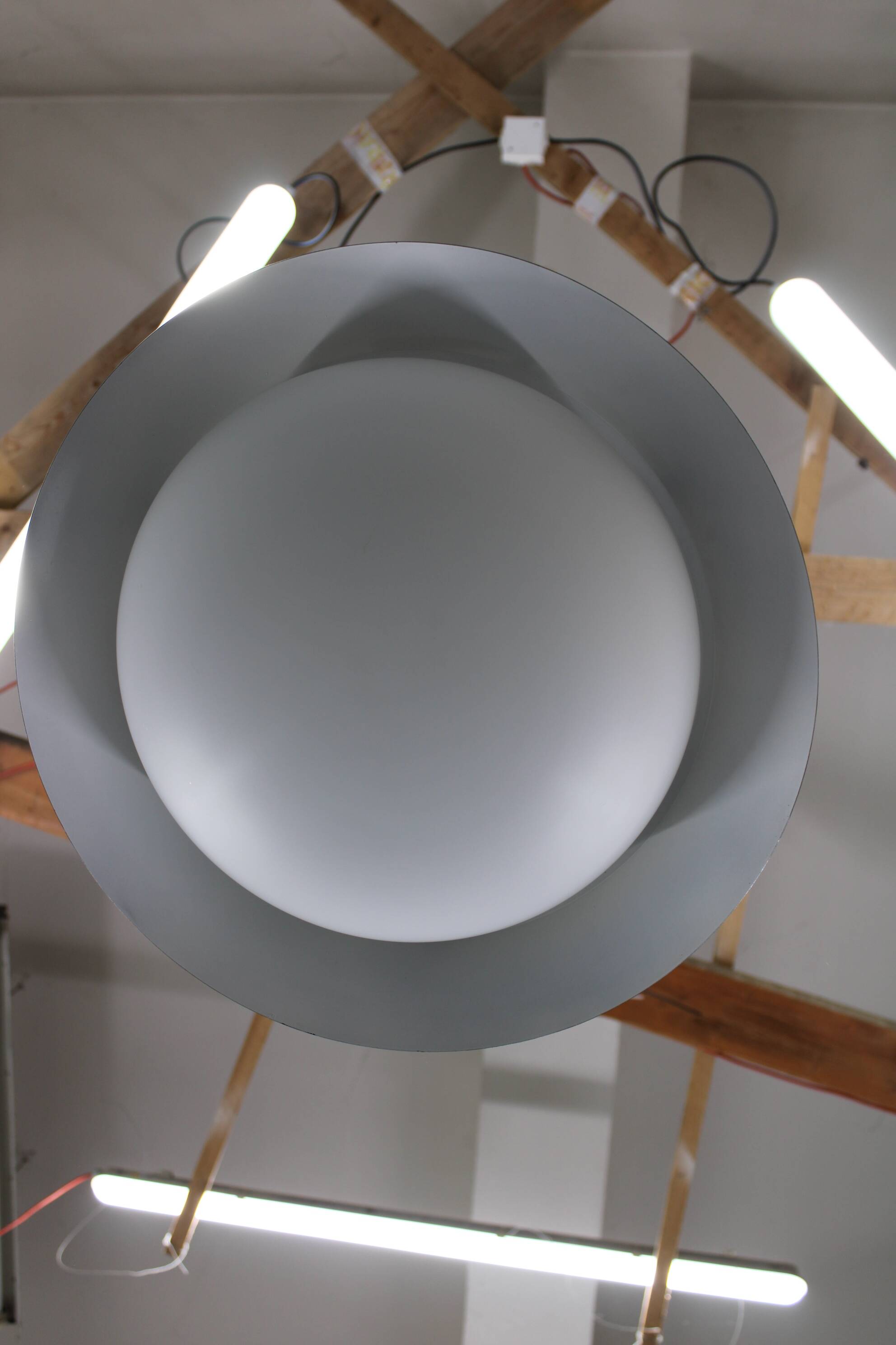 1950s Josef Hurka UFO pendant light for Napako, Czechoslovakia