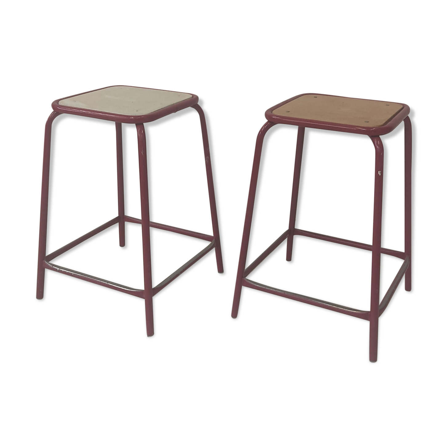 Pair of vintage school stools