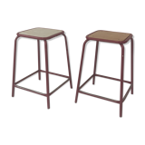 Pair of vintage school stools