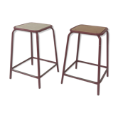 Pair of vintage school stools