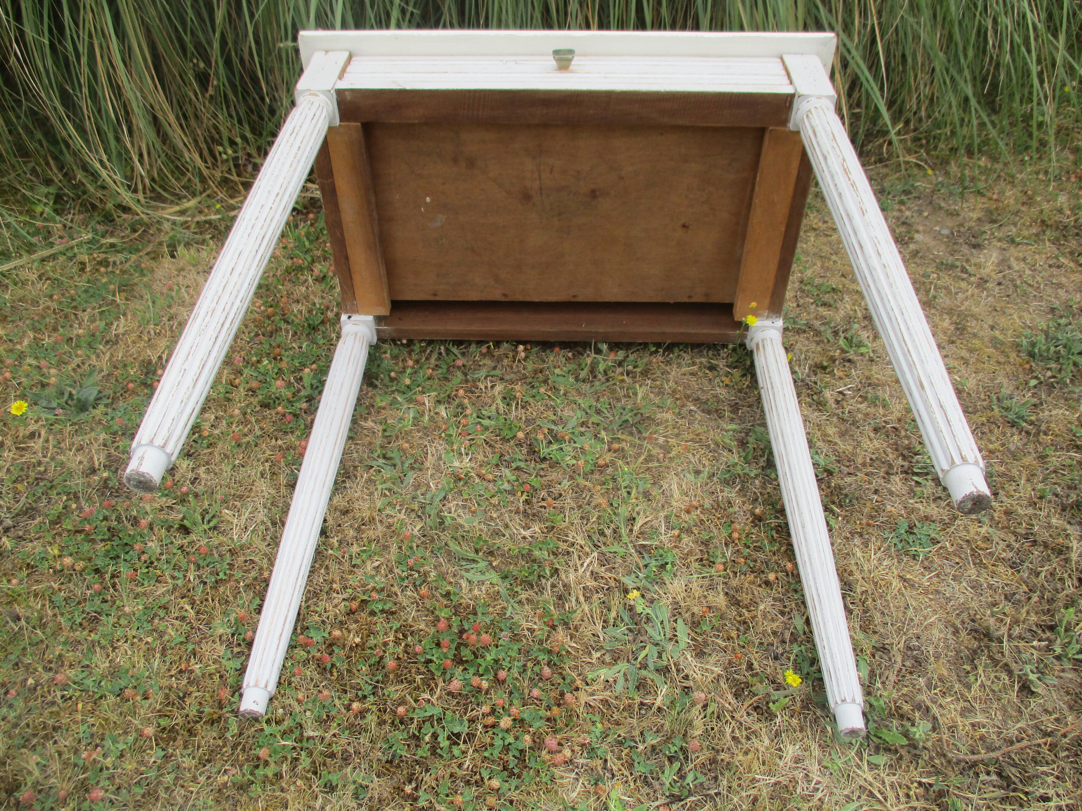 Side table 1900s restyled patinated gray